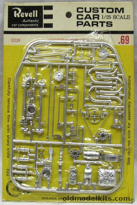 Revell 1/25 Dragster Chrome Parts Sealed Header Card, C1124 plastic model kit